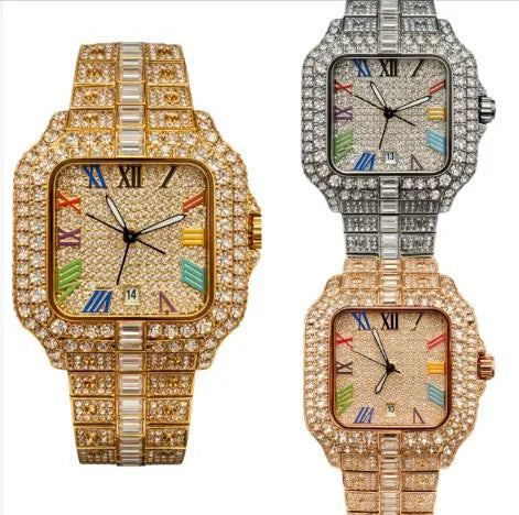 NY London Men's Bling Fashion Watch – Assorted Styles, Crystal-Set Metal Bracelet