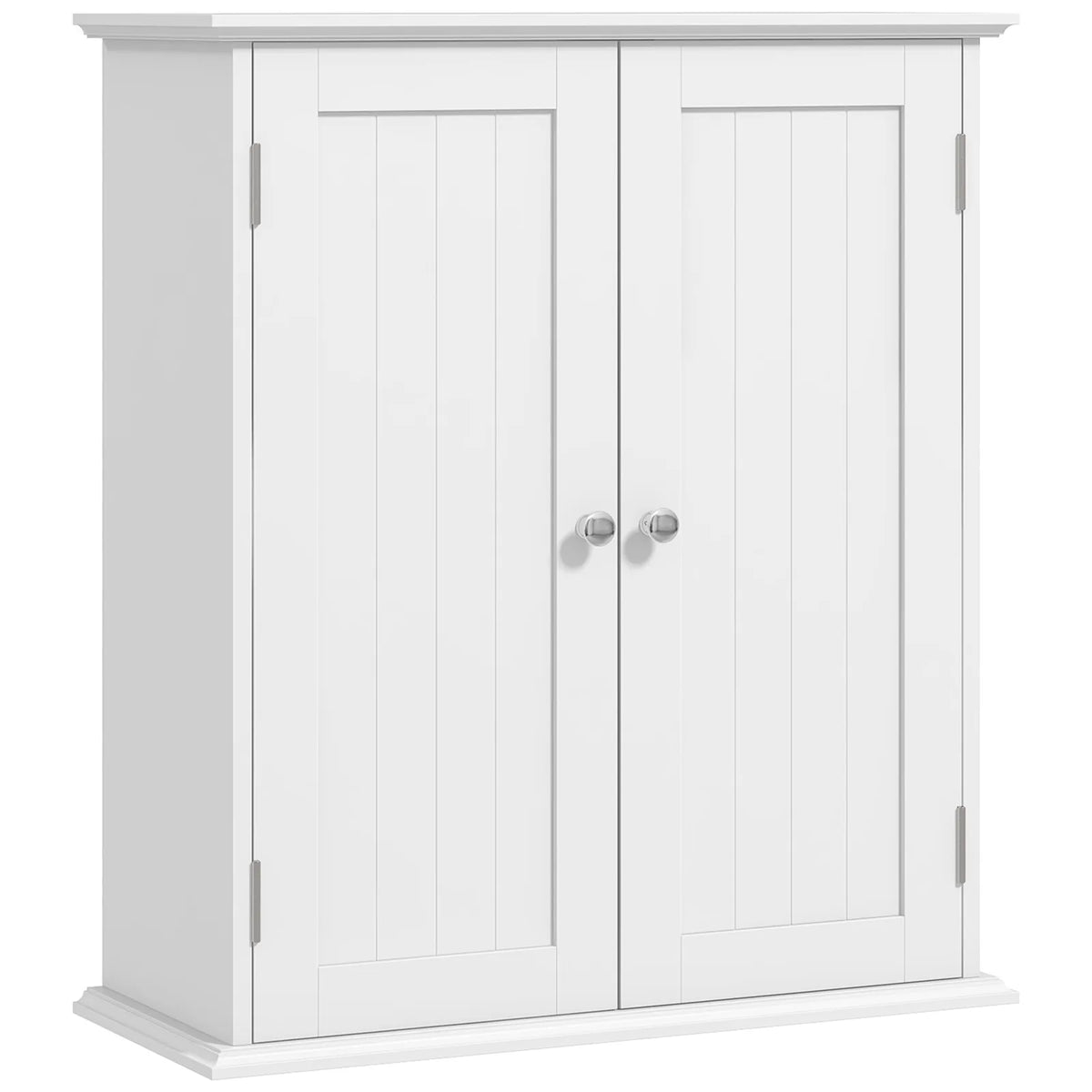 HOMCOM 3-Tier Wall-Mounted Bathroom Cabinet with Adjustable Shelf – Space-Saving Storage, White