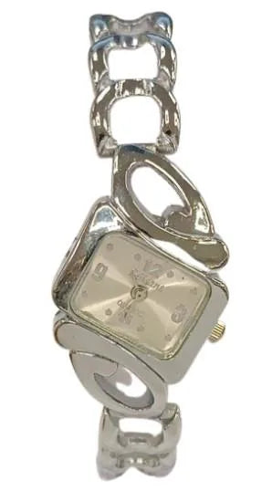Luisant Ladies Fashion Watch – Triangle Silver Dial, Silver Steel Bracelet (Clearance, Needs New Battery)