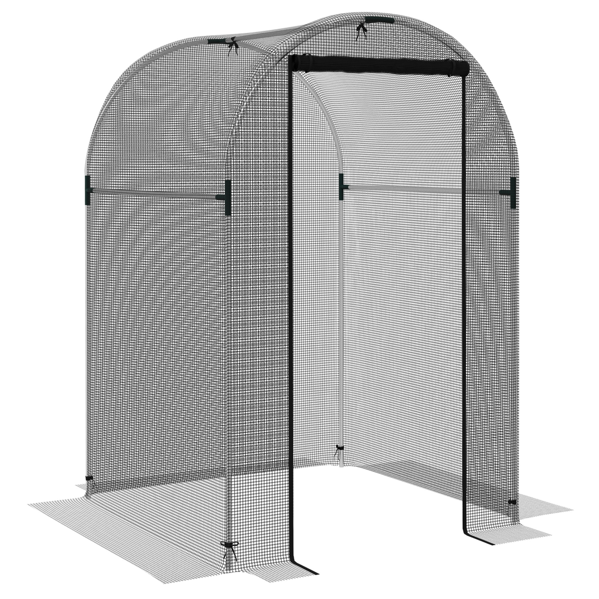 Outsunny Fruit Cage Plant Protection Tent with Zipped Door and Tear-Resistant Mesh, 1.2 x 1.2 x 1.9m, Black