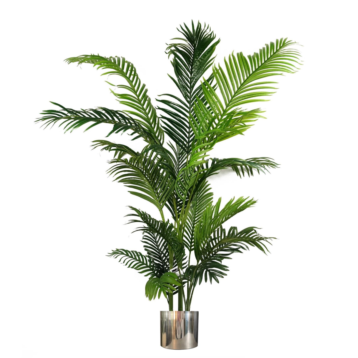 Leaf 180cm Extra Large Artificial Palm Tree with Silver Metal Planter – Indoor Home and Office Decor