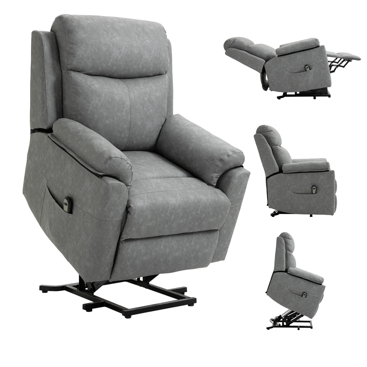 HOMCOM grey electric riser recliner lift chair
