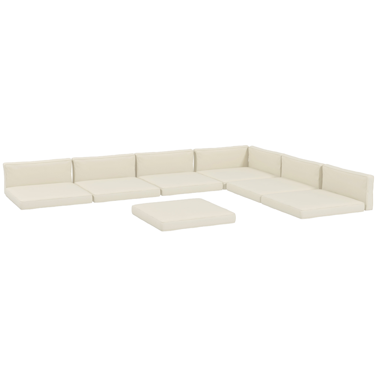 Outsunny 14-Piece Replacement Garden Seat & Back Cushion Set with Zipped Covers, Cream White