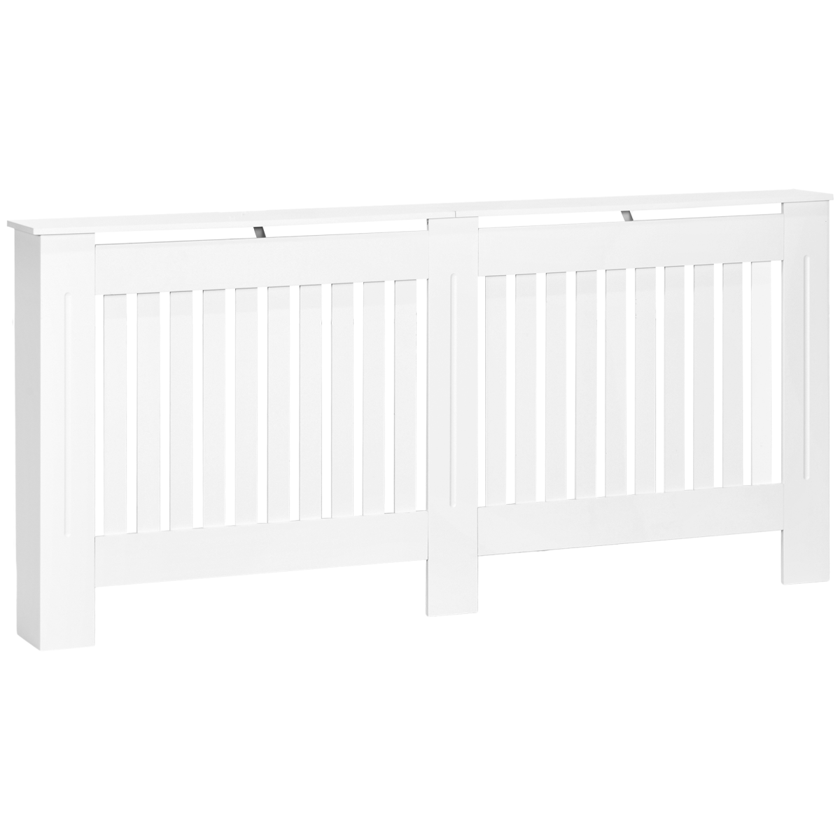 HOMCOM Slatted Radiator Cover with Top Shelf & Anti-Toppling System – Painted MDF Cabinet, 172cm