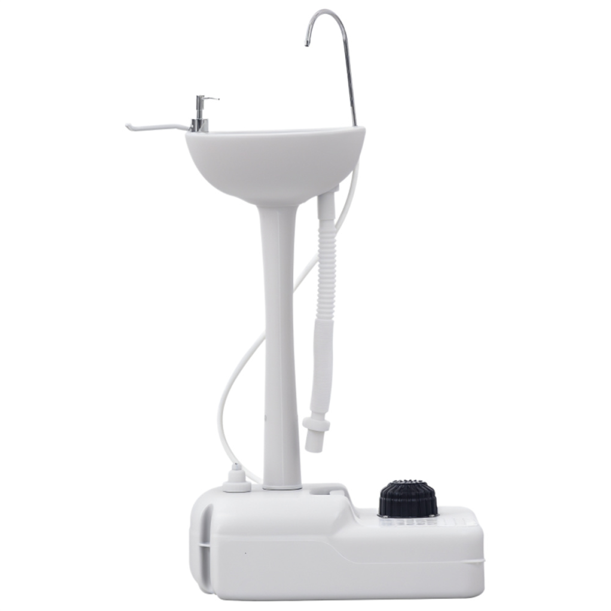 Portable Camping Sink with 4.5 Gallon Water Tank, Wheels & Handle – Outdoor Hand Wash Station, Light Grey