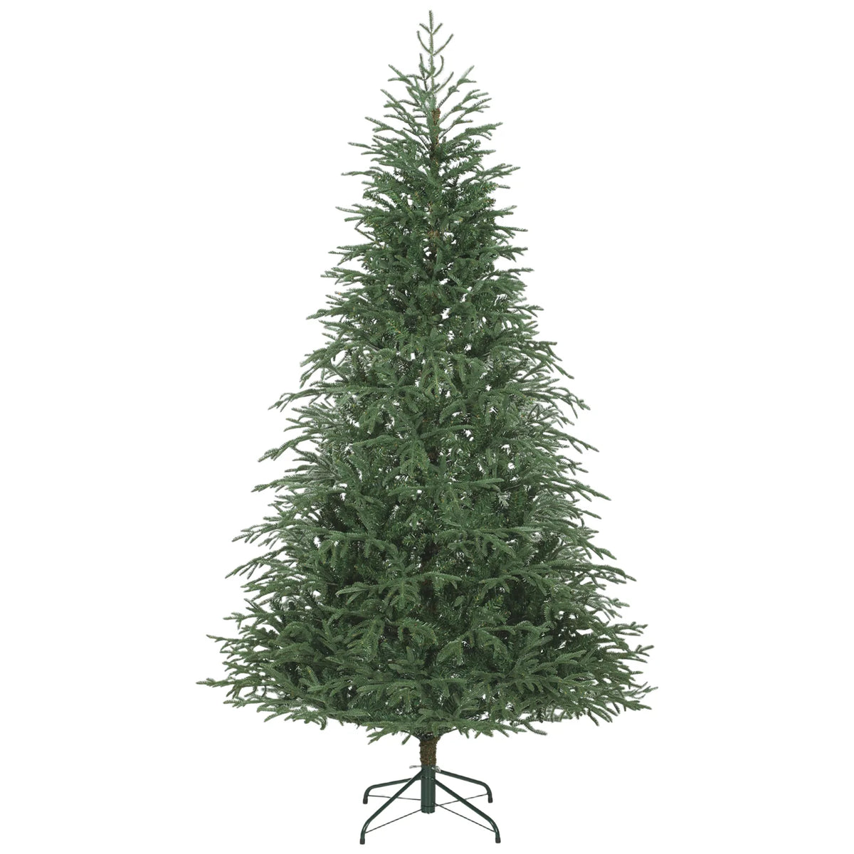 HOMCOM 7ft Full Spruce Artificial Christmas Tree with 2942 Realistic Dense Tips, Foldable Metal Stand – Easy Assembly, Green