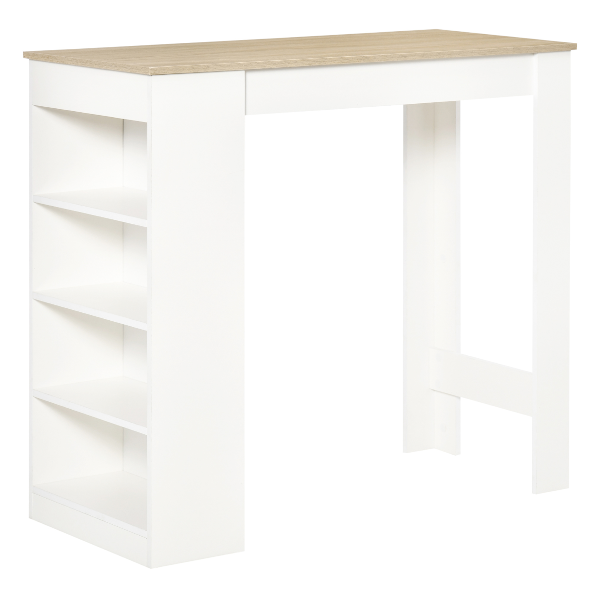 Bar table with 4-tier shelves