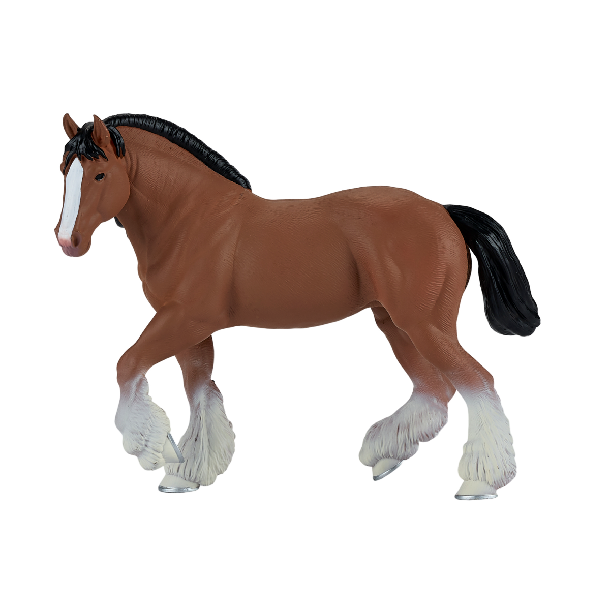 Mojo Clydesdale Horse Figurine in Brown – Hand-Painted Realistic Horse Model