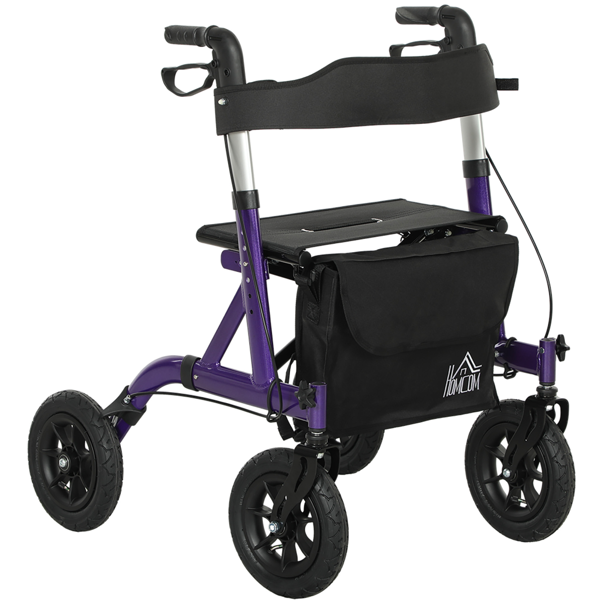HOMCOM purple all-terrain rollator