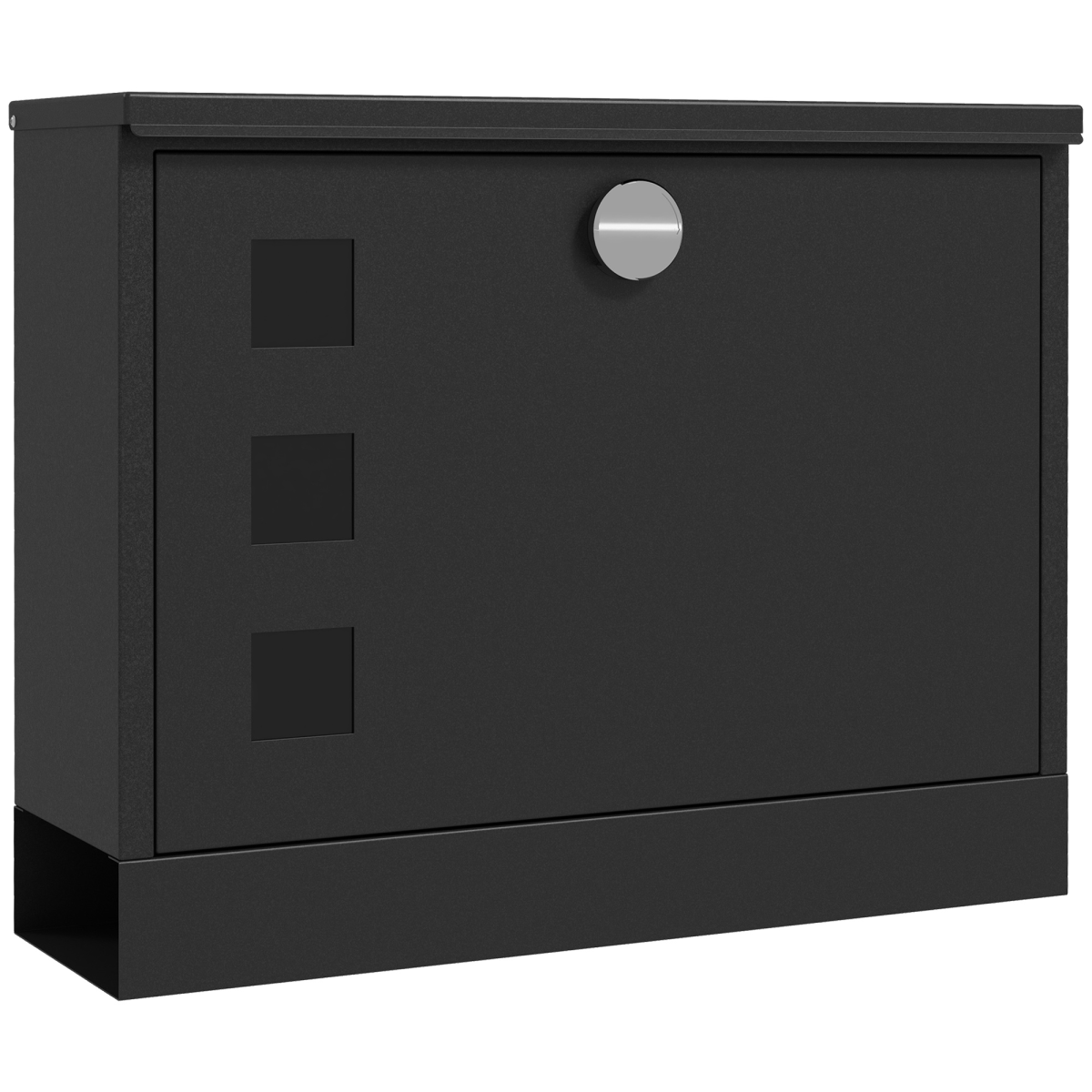 HOMCOM Wall Mounted Lockable Letterbox with Three Windows and Two Keys – Easy Install Mailbox