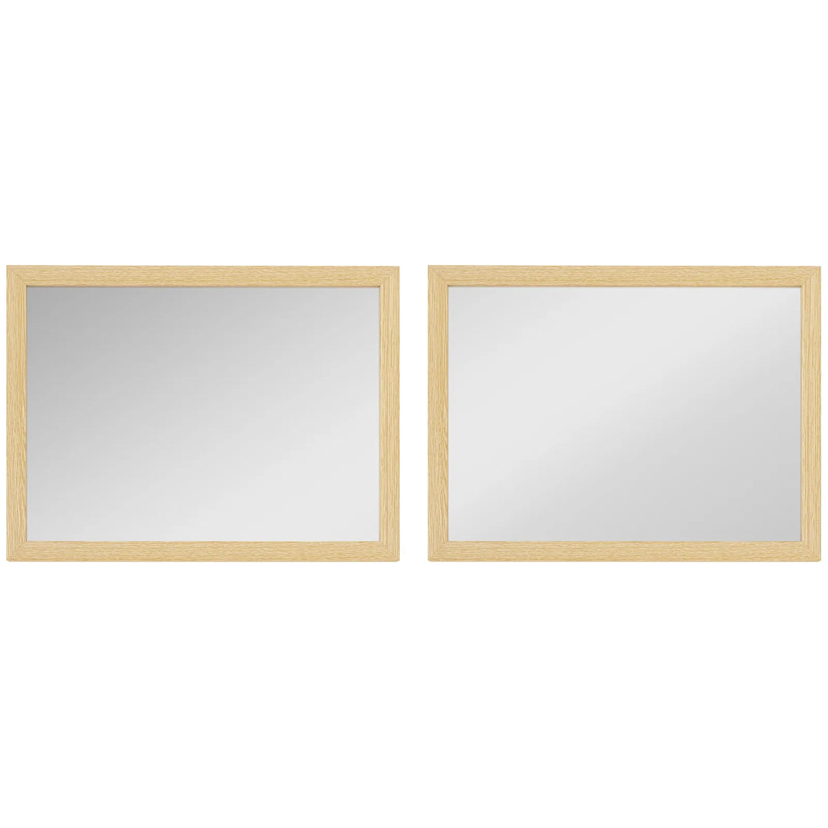 HOMCOM Wall Bathroom Mirror, 30 x 40 cm Wall-Mounted Mirror for Living Room, Bedroom, Hallway, Set of 2