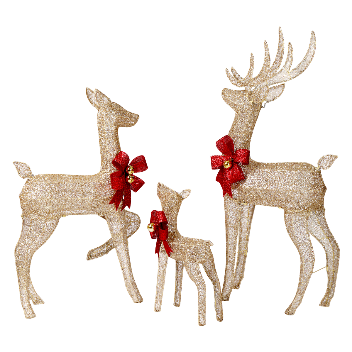 Lighted Christmas Reindeer Family – 3 Piece Outdoor Set with 210 Warm White Lights