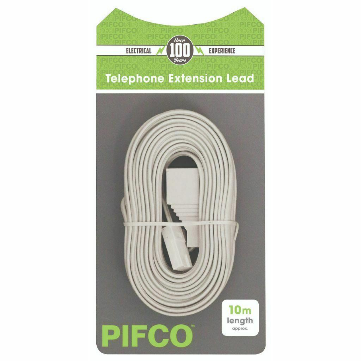 Pifco 15m Telephone Extension Lead – Long Phone Cable for Home or Office Use