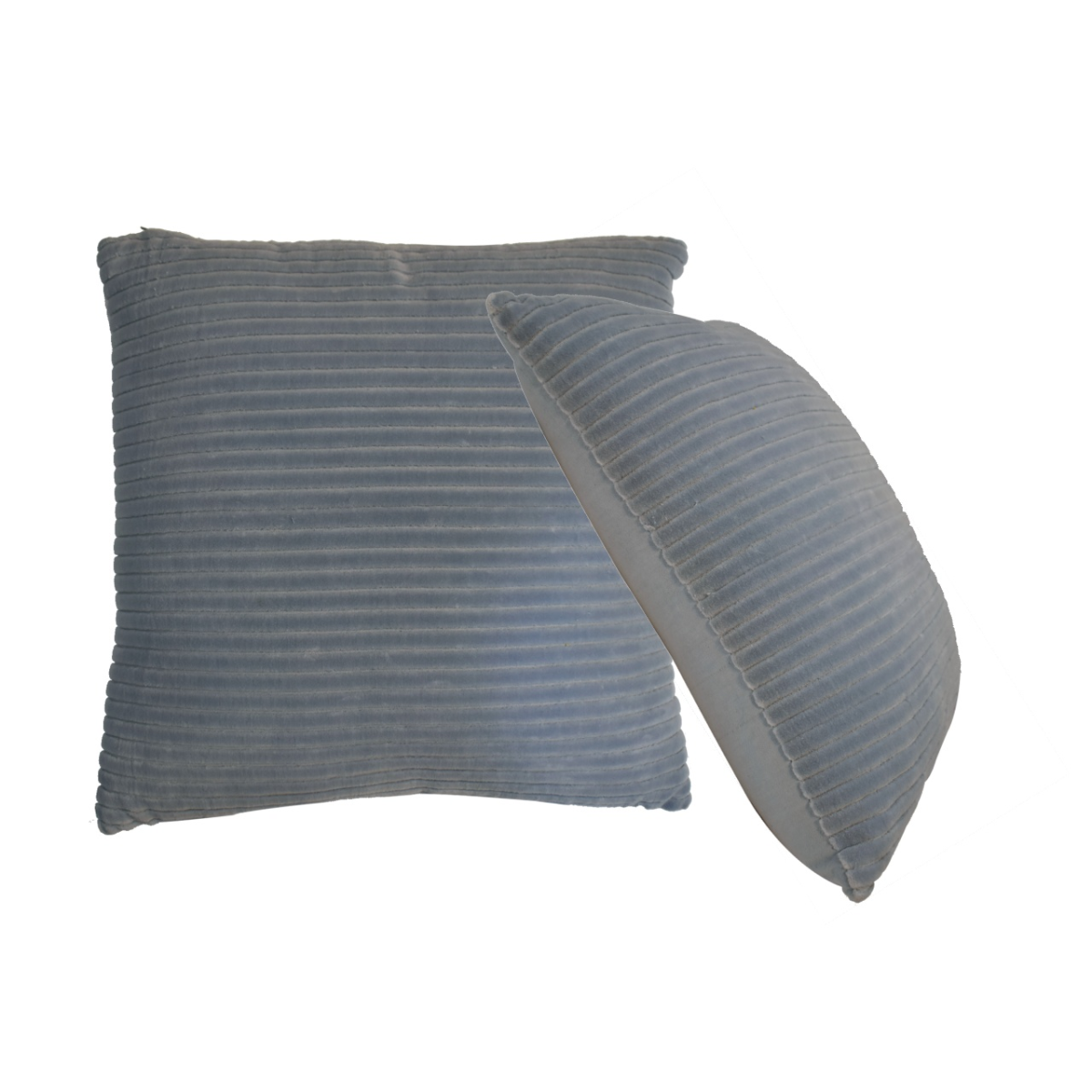 Artisan Furniture Ribbed Cushion Set of 2 – 100% Cotton Scandi-Style Sofa & Bed Cushions, Grey