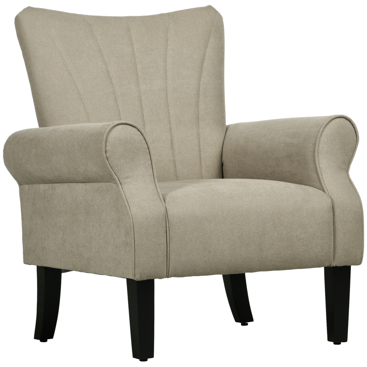 HOMCOM beige linen-look accent armchair