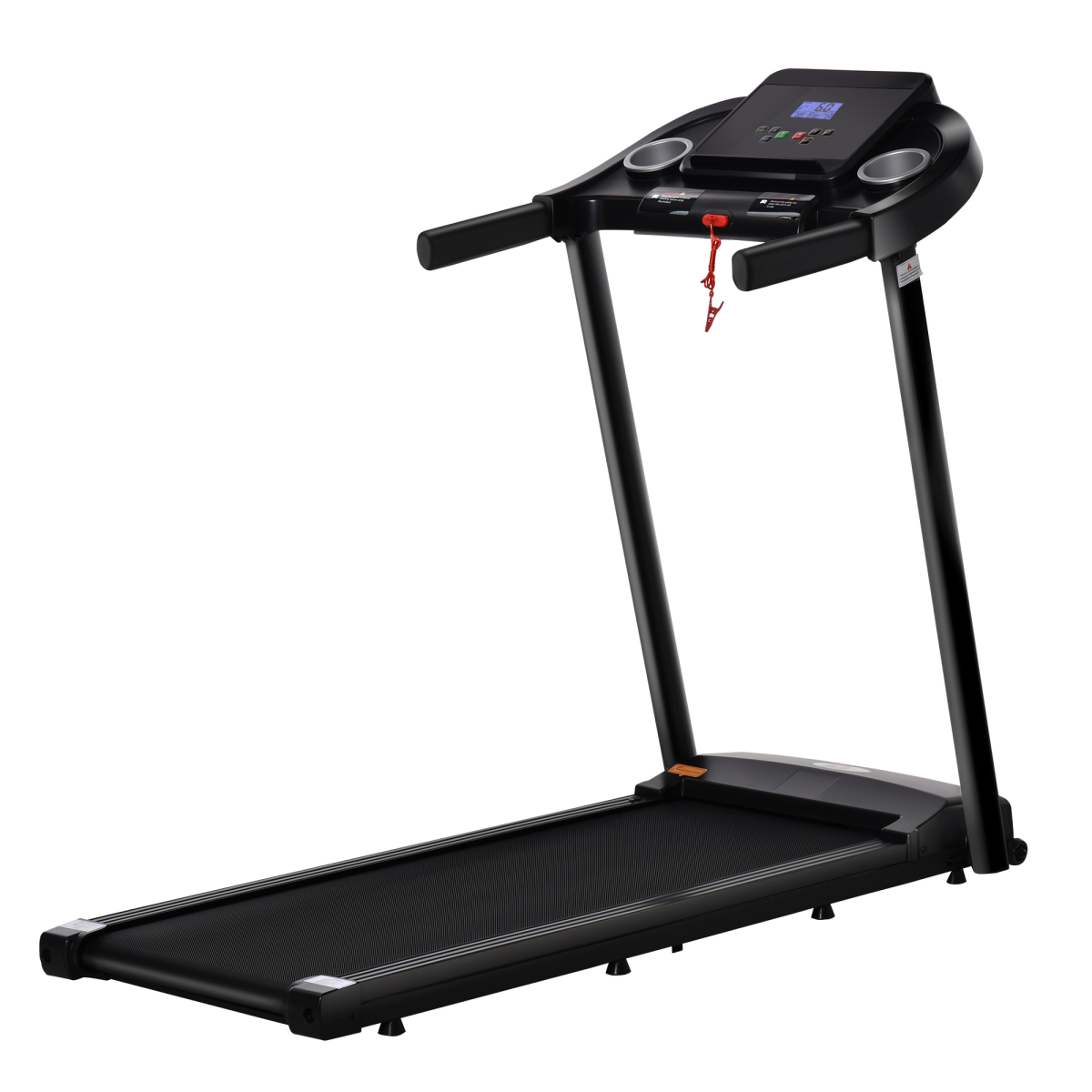HOMCOM 1.5HP Motorised Folding Treadmill with LED Display, 12 Preset Modes & Phone Holder – Home Running Machine