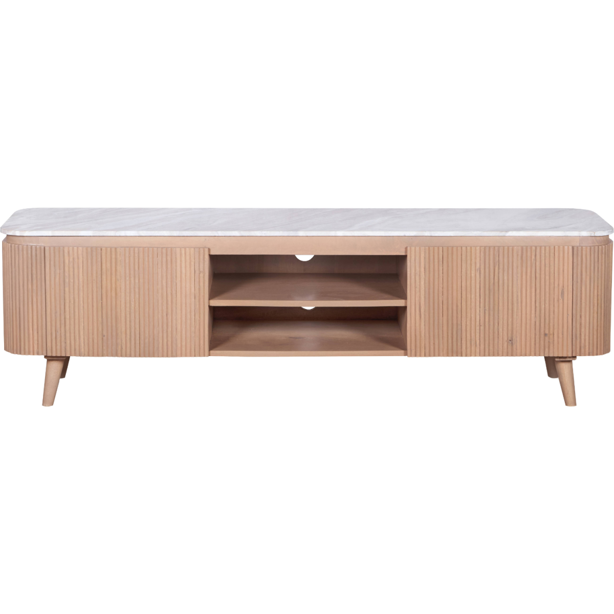 Ashford natural marble and wood large TV cabinet