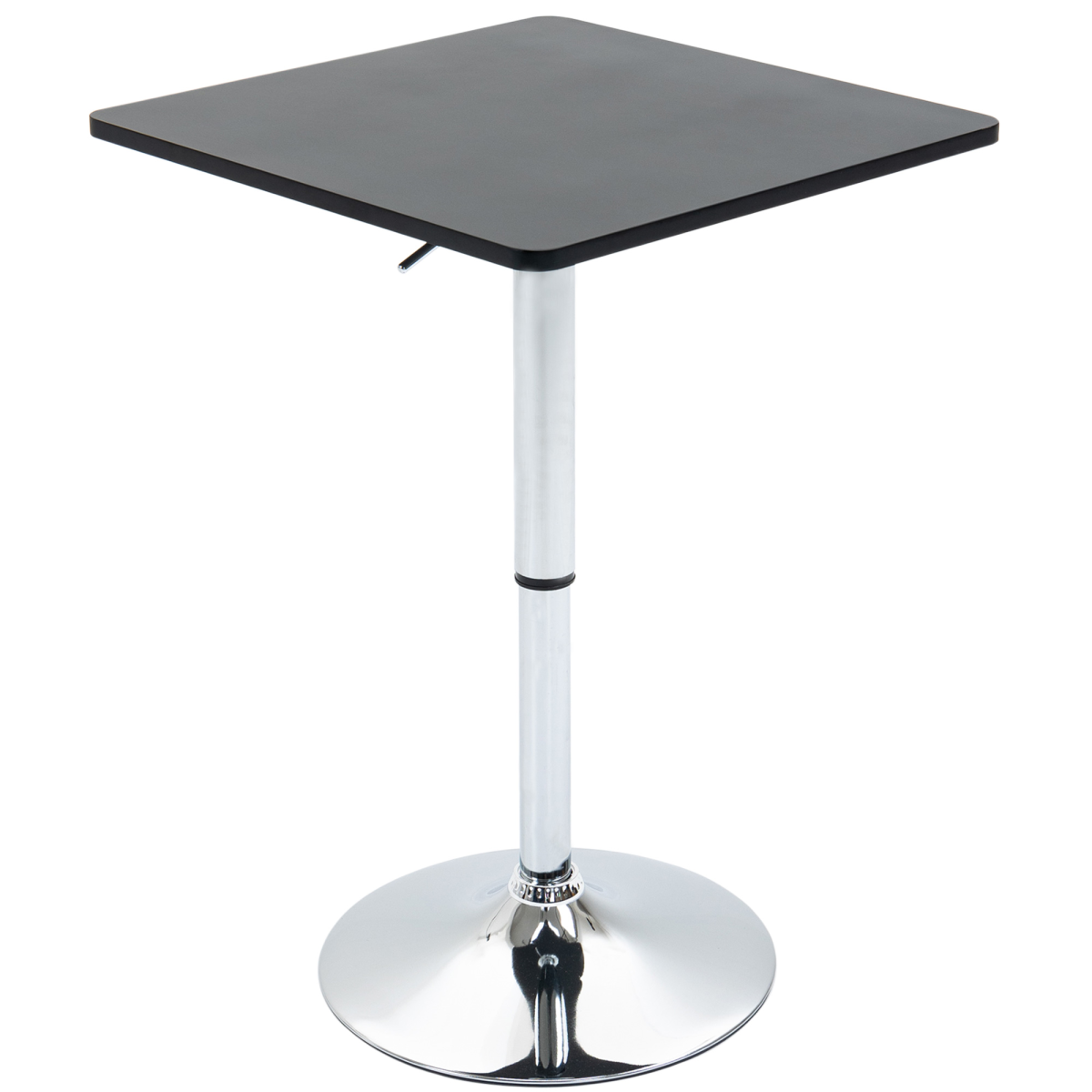 HOMCOM Adjustable Counter Bar Table with Rotating Top and Steel Frame – Home Dining, Black and Silver