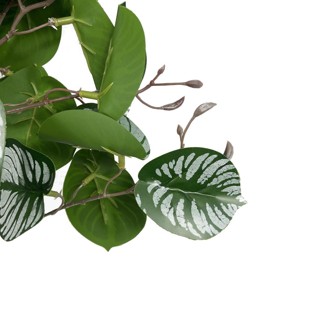 Pack of 6 Artificial Zebra Foliage Stems, 70cm – Wired Faux Greenery for Vases and Displays