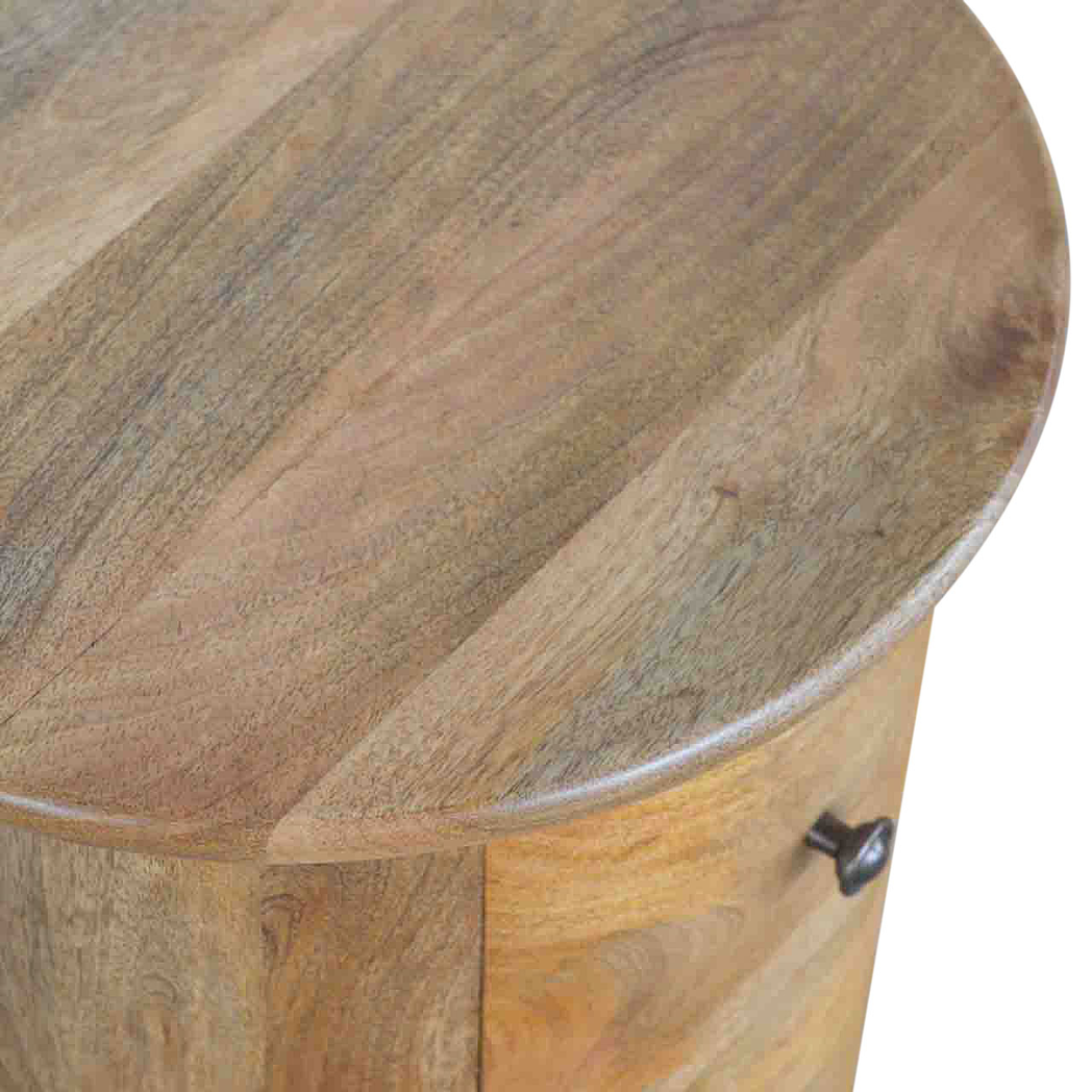 Artisan Furniture 3 Drawer Drum Chest – Handcrafted Solid Fruitwood Chest of Drawers, Brown