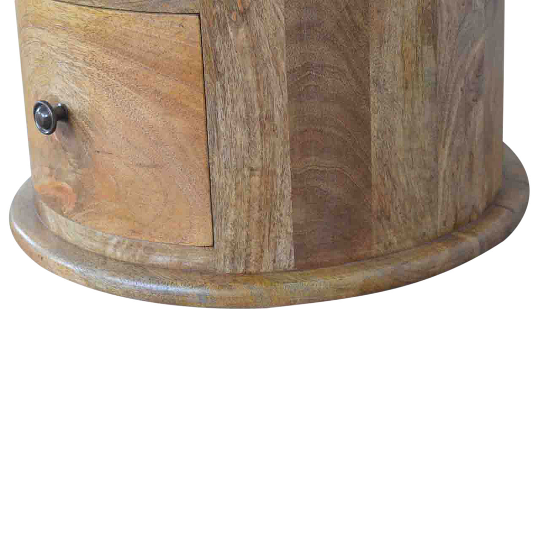 Artisan Furniture 3 Drawer Drum Chest – Handcrafted Solid Fruitwood Chest of Drawers, Brown