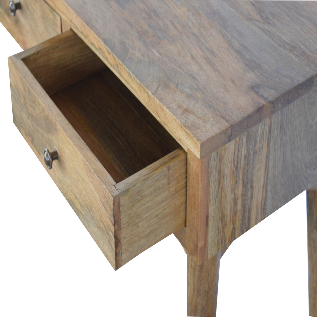 Artisan Furniture Solid Wood 3 Drawer Console Table, Nordic Style Hallway Storage – Slim Mango Wood, Brown