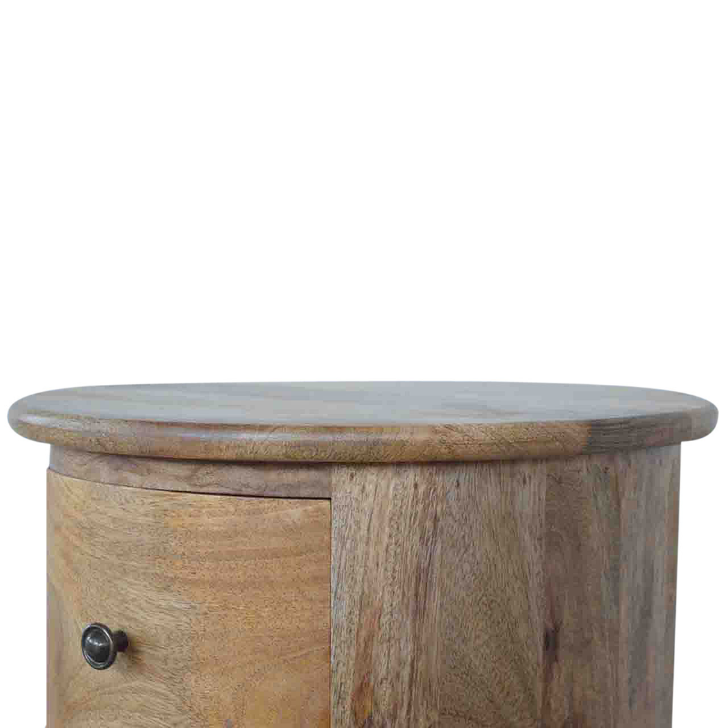 Artisan Furniture 3 Drawer Drum Chest – Handcrafted Solid Fruitwood Chest of Drawers, Brown
