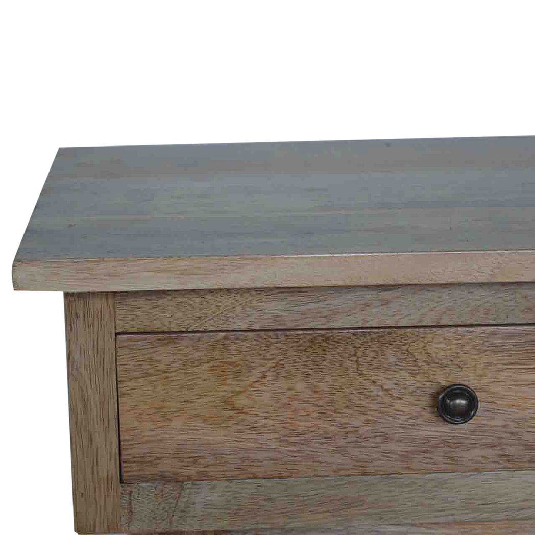 Artisan Furniture Hallway Console Table with 2 Drawers – Nordic Style Solid Mango Wood, Brown