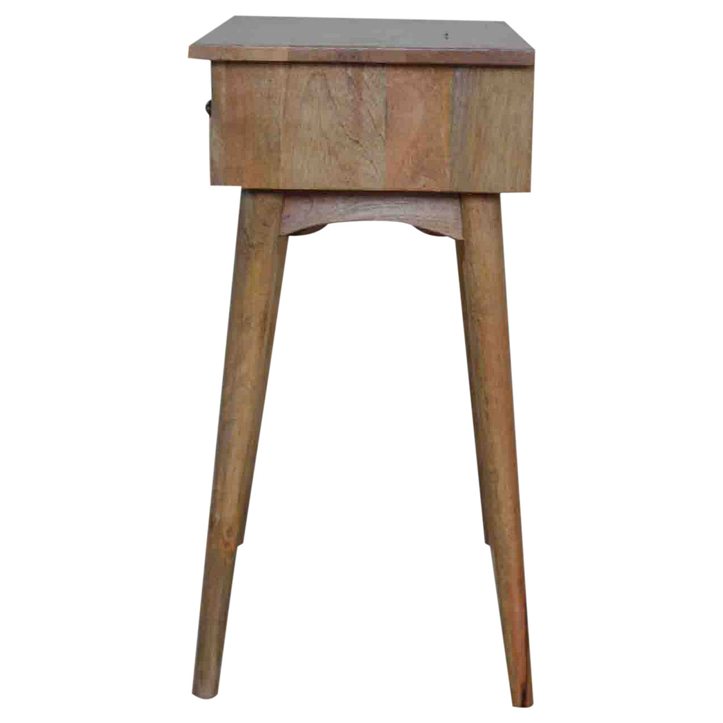 Artisan Furniture Hallway Console Table with 2 Drawers – Nordic Style Solid Mango Wood, Brown