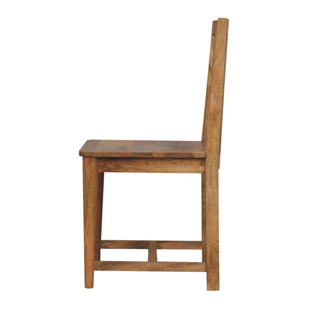 Artisan Furniture Solid Wood Ariella Dining Chair – Contemporary Japanese Design, Oak-ish Finish, Beige