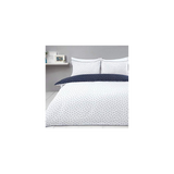 Sleepdown Mini Polka Dots Reversible Polycotton Duvet Cover Set – Easy-Care All-Season Bedding, Navy, Single