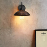 Vintage Hemisphere Wall Light with Swan Neck and E27 Socket – Dimmable Indoor Sconce, Brushed Copper