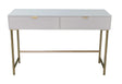 White 120cm wooden 2-drawer side table