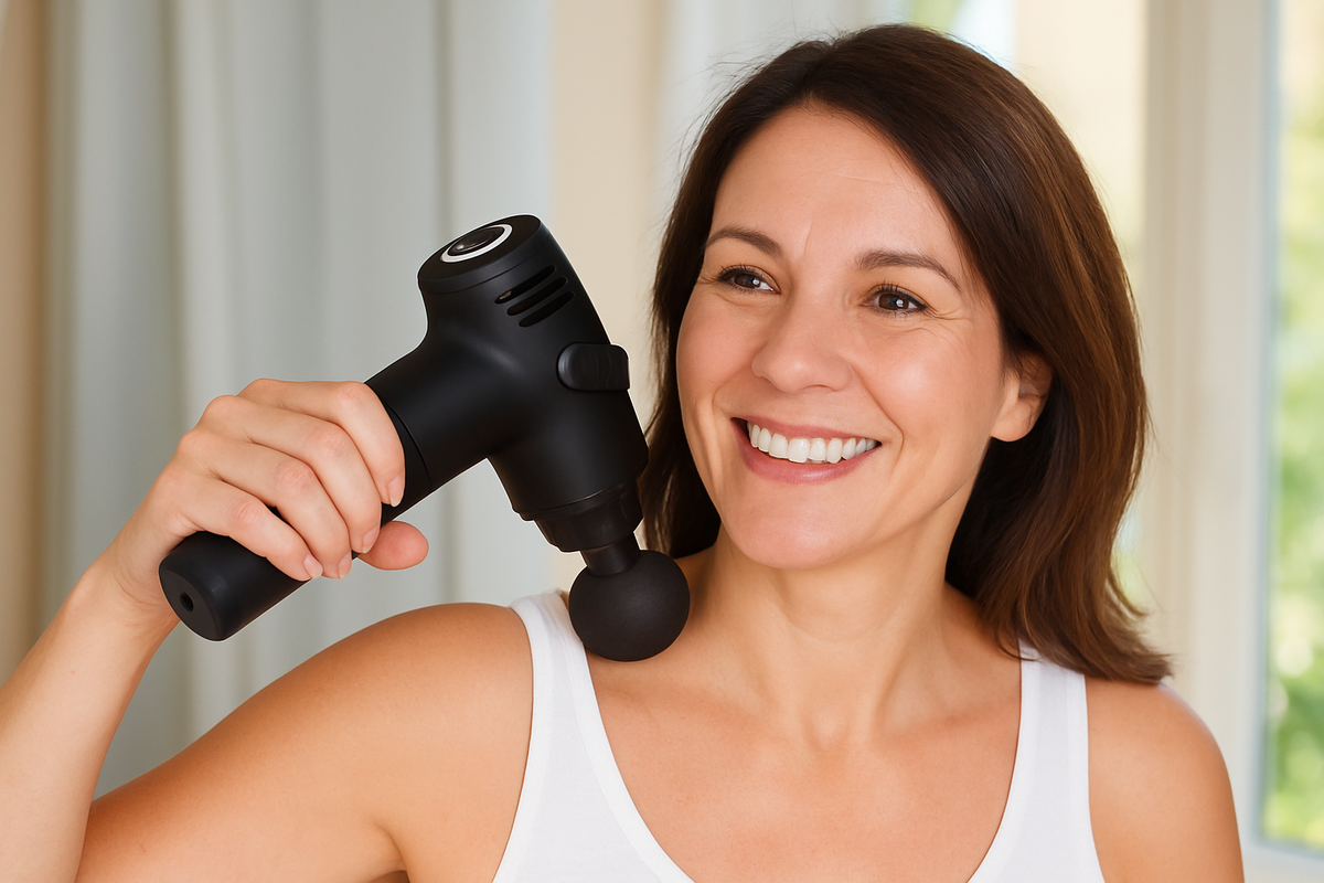 Avilo 5 in 1 Massage Gun with 5 Interchangeable Heads – Handheld Body Massager