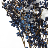 Artificial Blue Christmas Berry Spray, 70cm Single Wired Stem – Festive Display Foliage