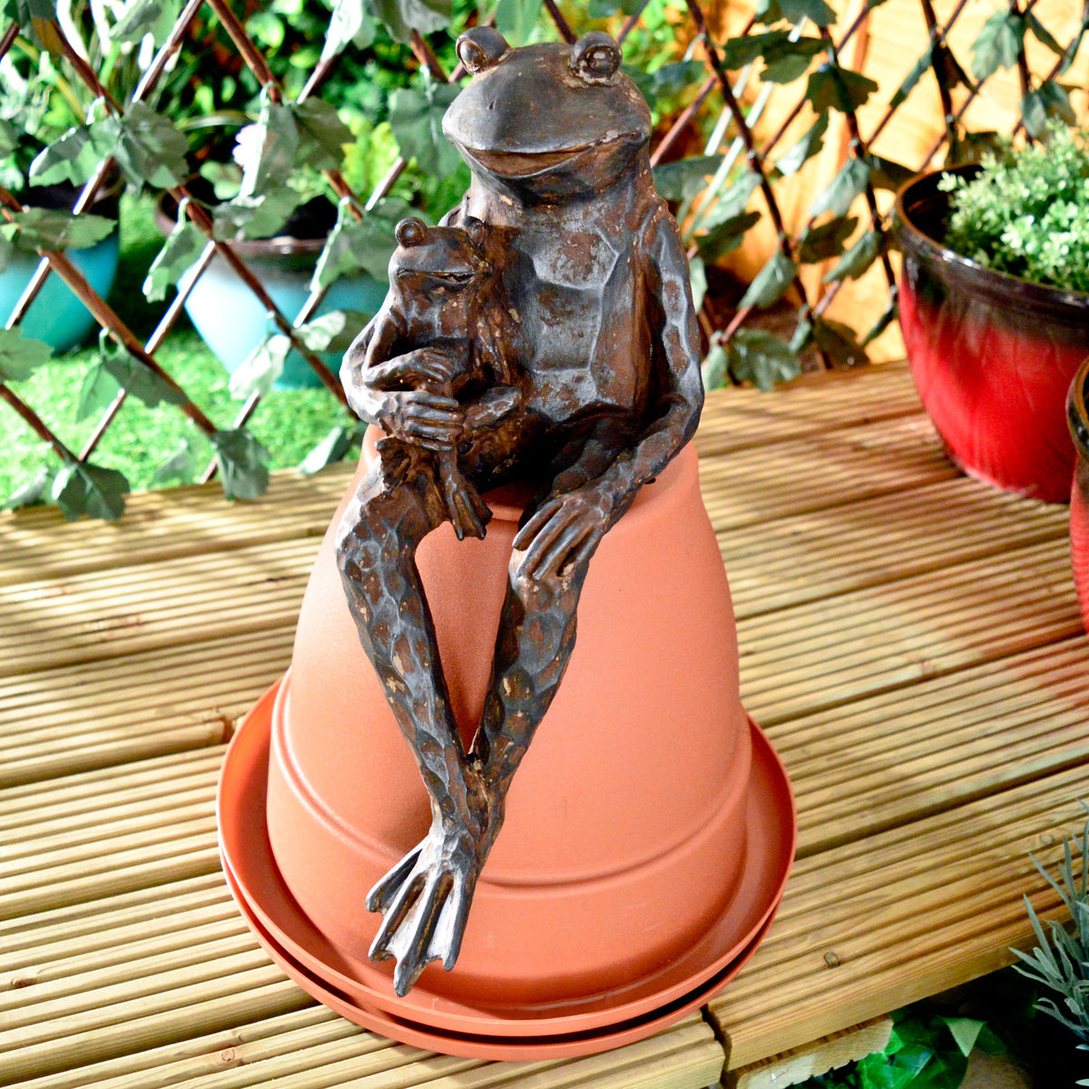 Avilo Weatherproof Pond Sitting Frog – Garden and Pond Ornament