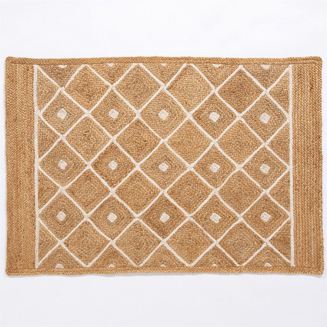 Prestbury Diamond Handbraided 120x170cm Natural Rug