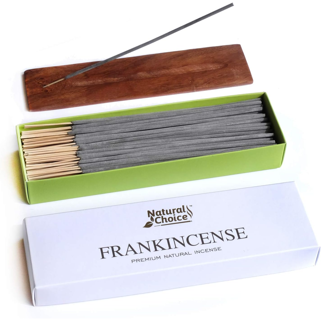 Frankincense Premium Incense Sticks with Burner – 150 Sticks, Calming Home Fragrance