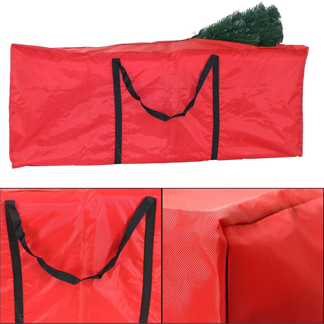 Christmas Tree Storage Bag with Zip, Carry Handles & Foldable Design – Dust Protection for Artificial Trees, Red