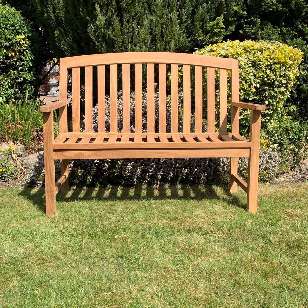 MSL Zaire 120cm Garden Bench with Decorative Design – Outdoor Seating for Two to Three, Flat Pack