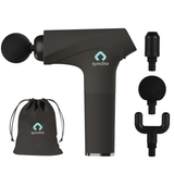 Gymcline Compact Massage Gun with 1500mAh Battery, 3 Speed Modes and 3 Massage Heads – Muscle Recovery, Grey