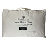 Bellissimo Home Hungarian White Goose Down Pillow with Cotton Cover – 100% Down Filled, Hotel-Style Bedding