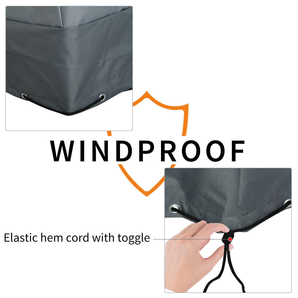 Outsunny Outdoor Furniture Cover, 200 x 86 cm – Water & UV Resistant 600D Oxford Fabric with Pull Cords