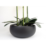 60cm Orchid Artificial Yellow Black Ceramic Planter