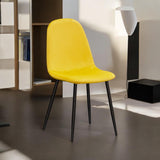 AcaciaHome Velvet Padded Dining Chair with Metal Legs