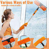 4.5m Telescopic Window Cleaning Kit with Rotating Squeegee and Chenille Cloth – Extendable Pole for High Windows