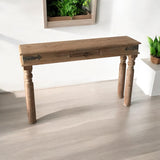 AcaciaHome 120cm Wooden Console Table with Storage Drawers – Slim Hallway and Entryway Table, Modern Design