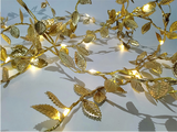 Avilo 4m Battery Operated String LED Lights with 40 Warm White LEDs – Gold Leaf Garland Decor