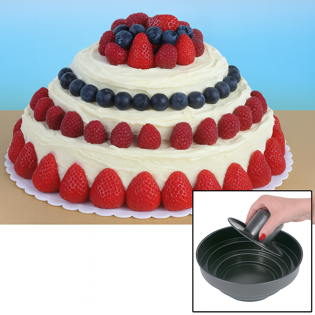 Avilo 3 Tier Bake and Fill Cake Pan – Bake a Three Tier Cake in One Tin