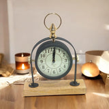 Silent Sweep Black Mantel Clock with Easy-to-Read Face – Quiet Tabletop Timepiece for Bedroom & Office